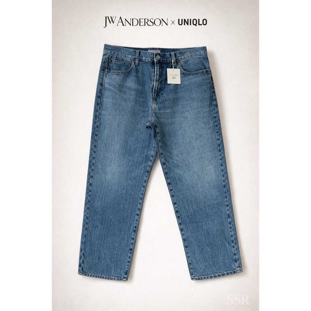 JW Anderson x Uniqlo Straight Leg Jeans Size 34x34 NWT 100% Cotton Denim